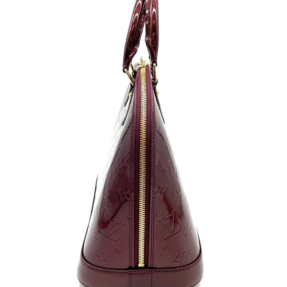 ✨ FULL SET ✨ Louis Vuitton Alma PM Monogram Vernis - Rouge Fauviste - Picture 5 of 16